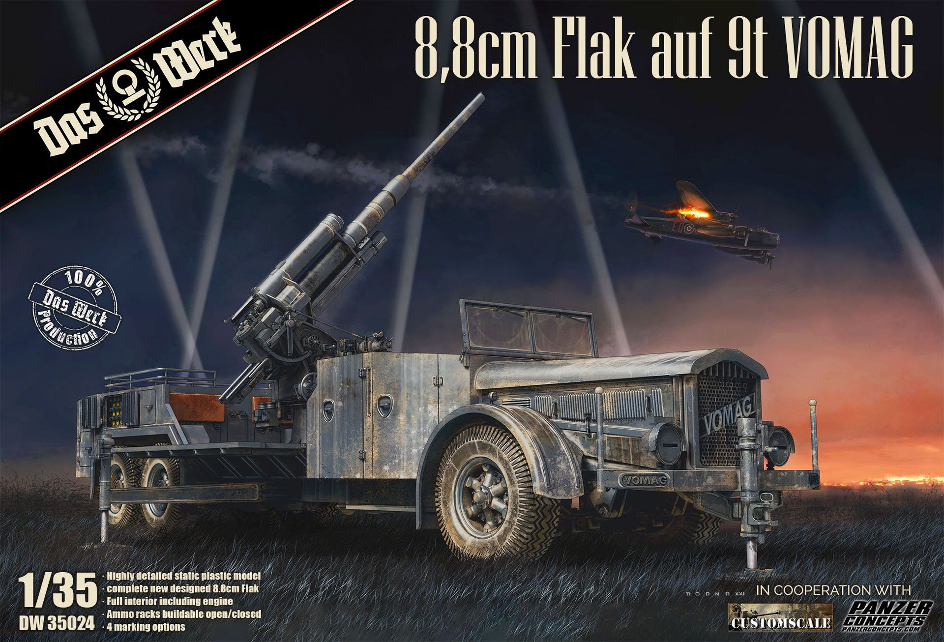 Das Werk 1/35 8.8 cm Flak on a 9t VOMAG