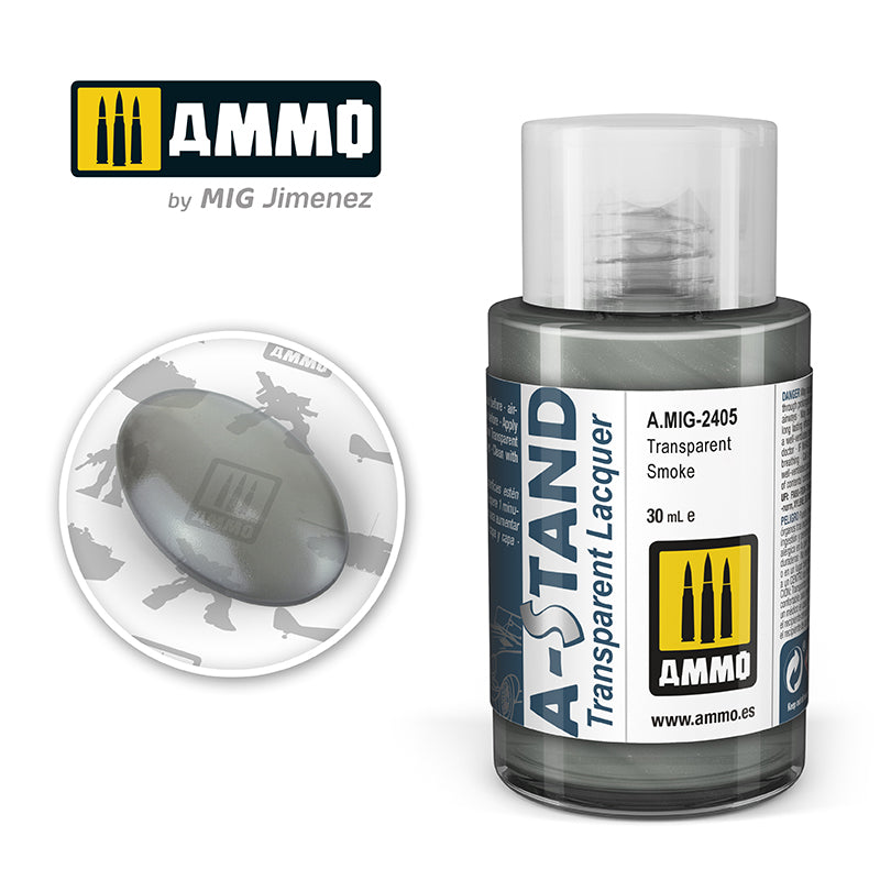 Ammo Mig A-Stand Lacquer Paint 30ml - Transparent Smoke