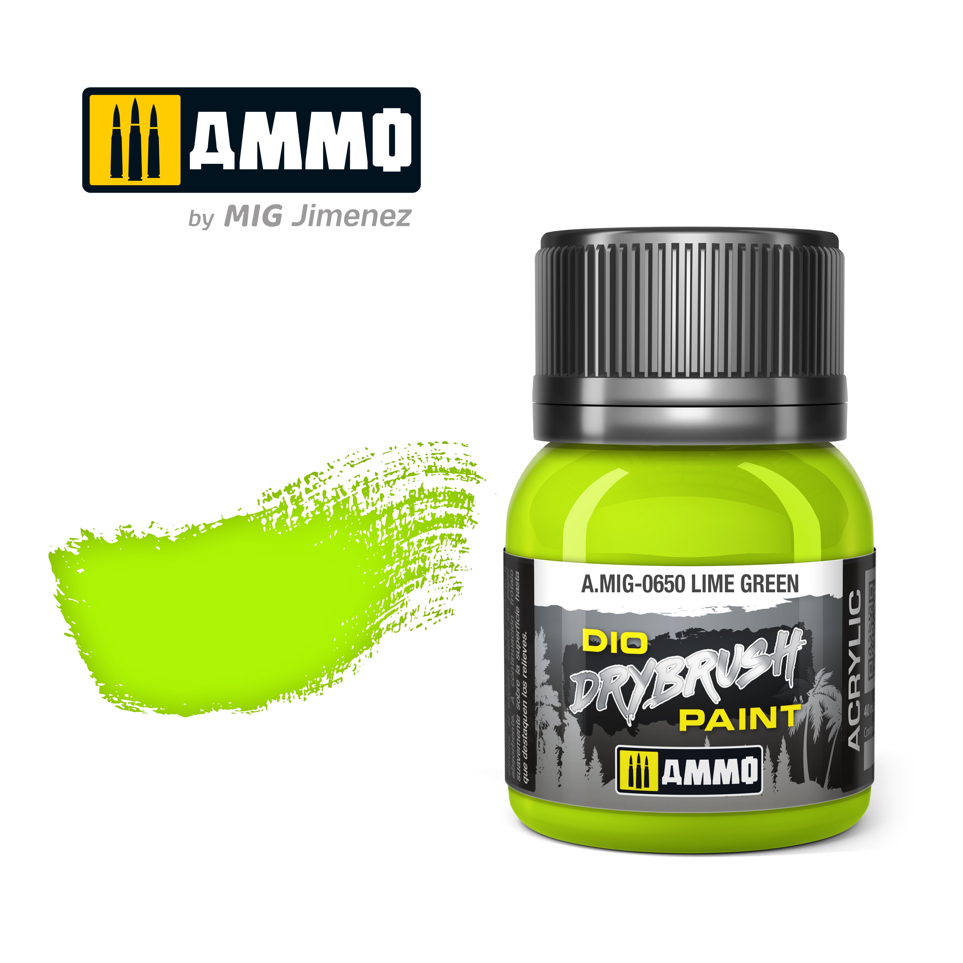 Ammo Mig Dio Drybrush Acrylic Paint 40ml - Lime Green