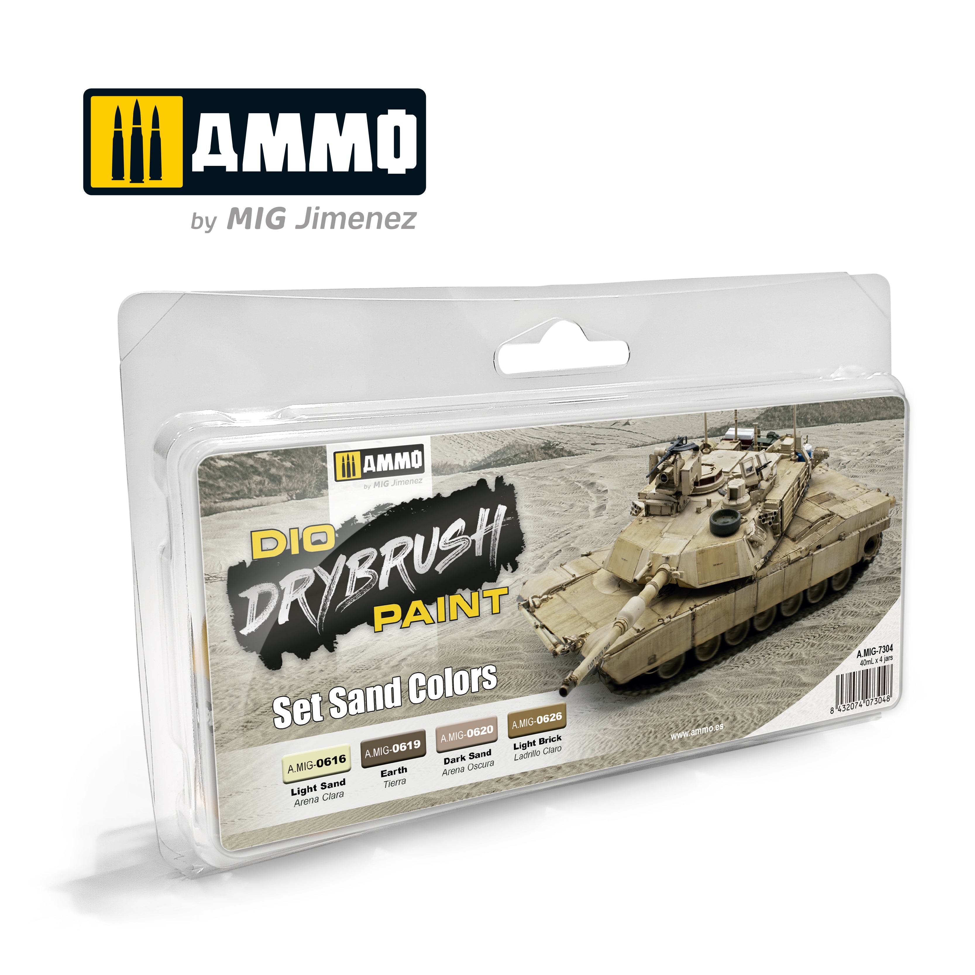 Ammo Mig Dio Drybrush Acrylic Paint Set - Sand Colors Set