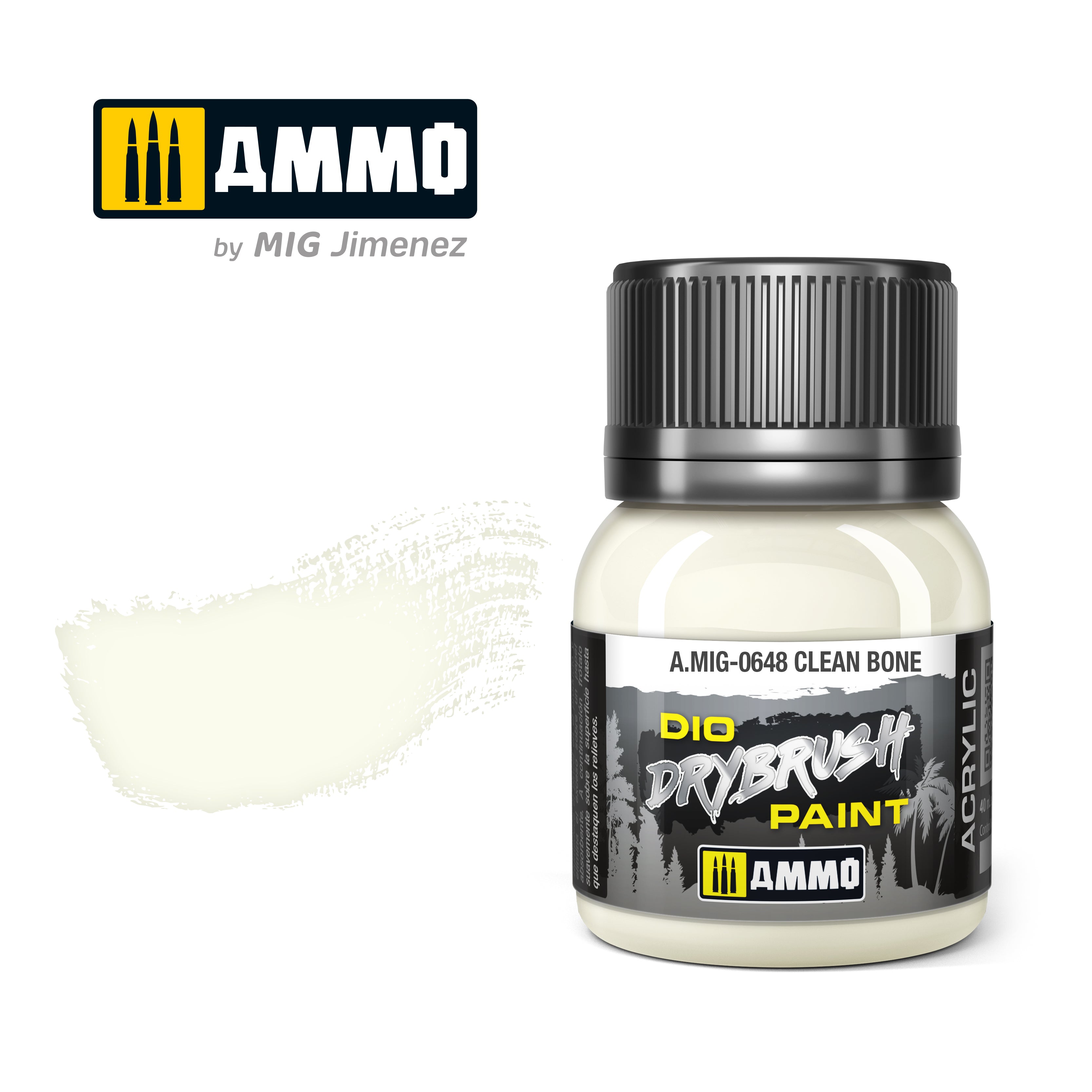 Ammo Mig Dio Drybrush Acrylic Paint 40ml - Clean Bone