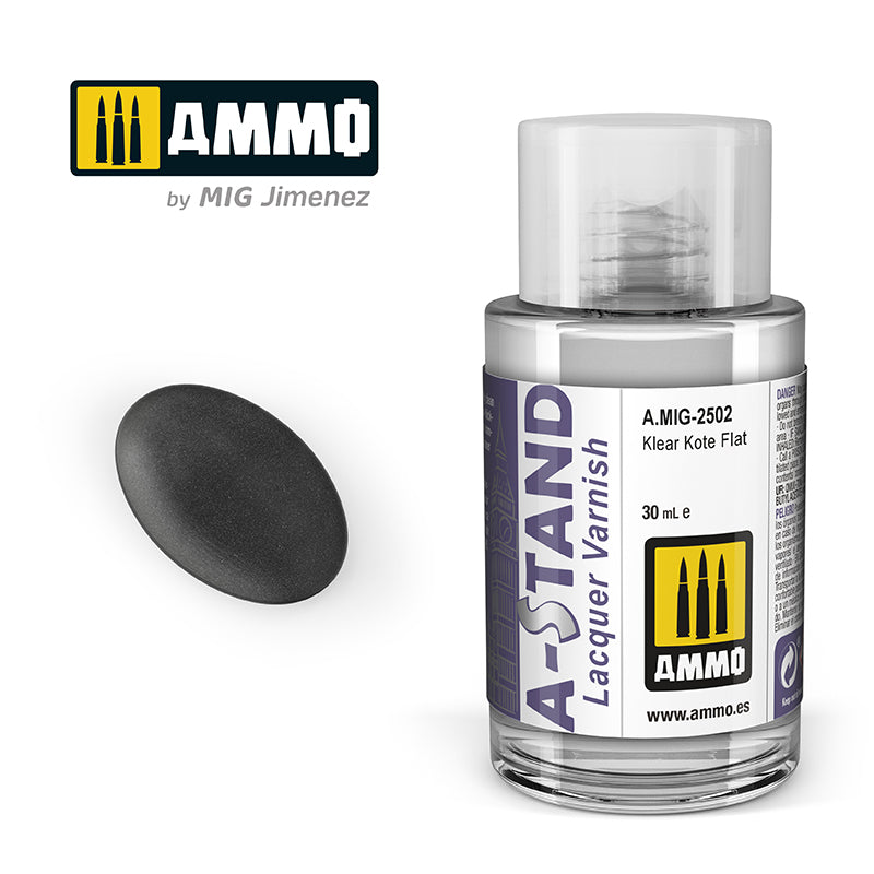 Ammo Mig A-Stand Lacquer Paint 30ml - Klear Kote Flat