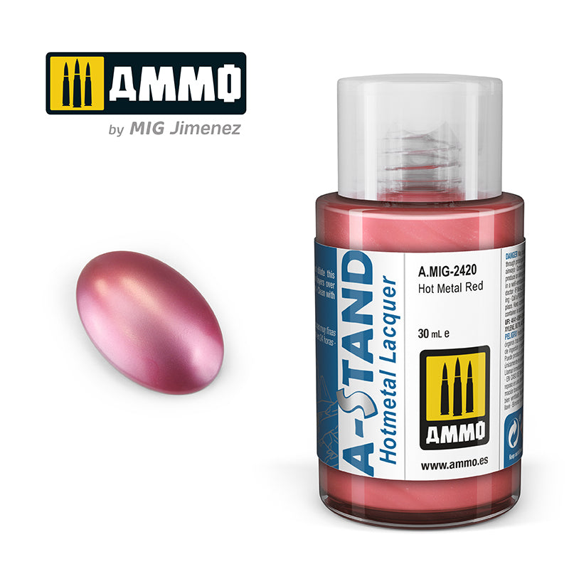 Ammo Mig A-Stand Lacquer Paint 30ml - Hot Metal Red