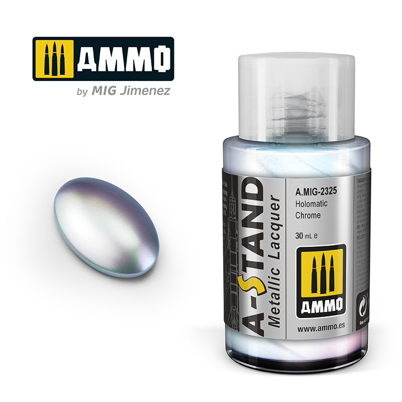 Ammo Mig A-Stand Lacquer Paint 30ml - Holomatic Chrome