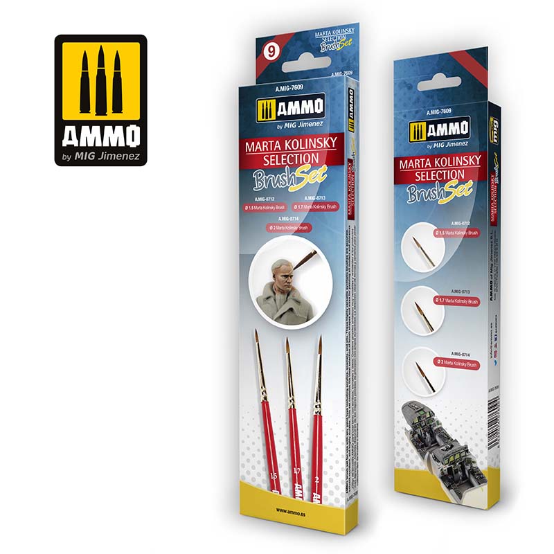 Ammo Mig Marta Kolinsky Selection Brush Set