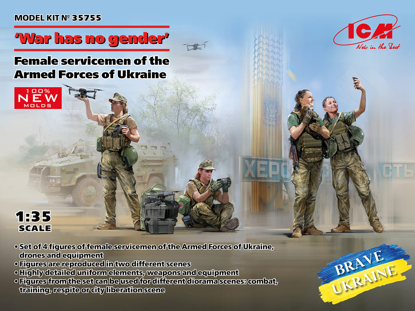 ICM 1/35 ''War has no gender'. Female servicemen of the Armed Forces of Ukraine (100% new molds)