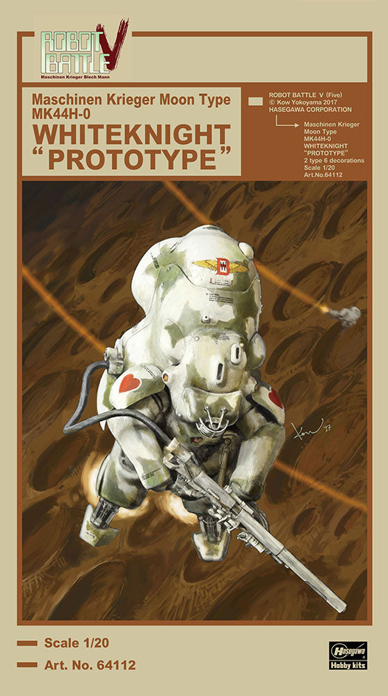 Hasegawa 1/20  ROBOT BATTLE V(Five) Maschinen Krieger Moon Type MK44H-0 WHITEKNIGHT "PROTOTYPE"