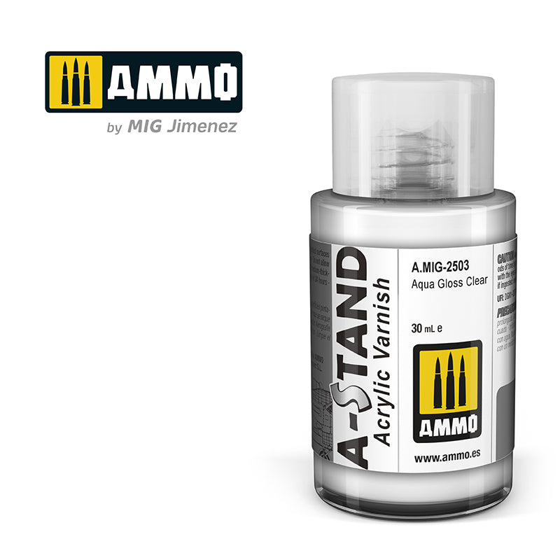 Ammo Mig A-Stand Lacquer Paint 30ml - Aqua Gloss Clear