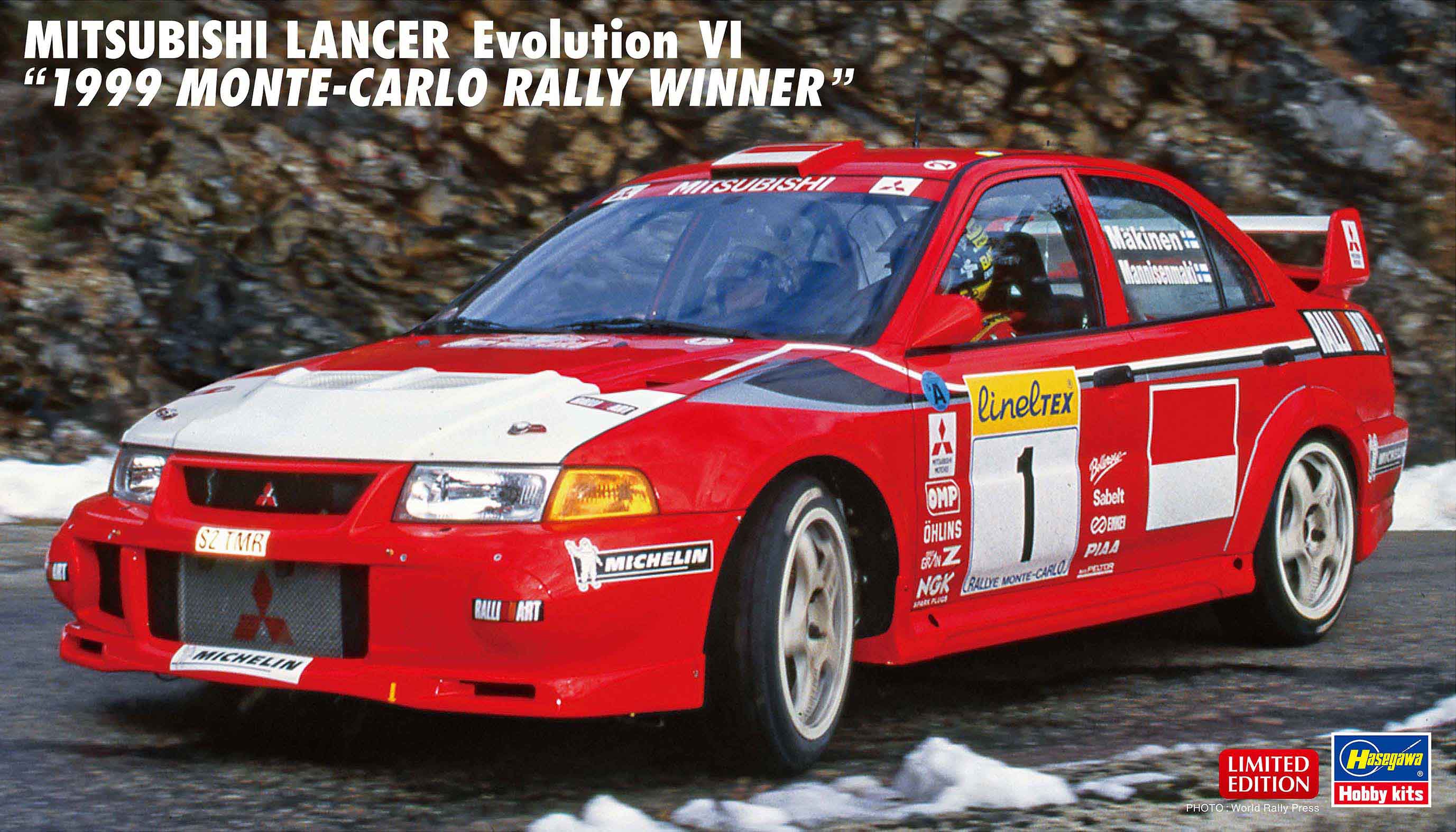 Hasegawa 1/24  MITSUBISHI LANCER Evolution VI "1999 MONTE-CARLO RALLY WINNER"(4967834206663)