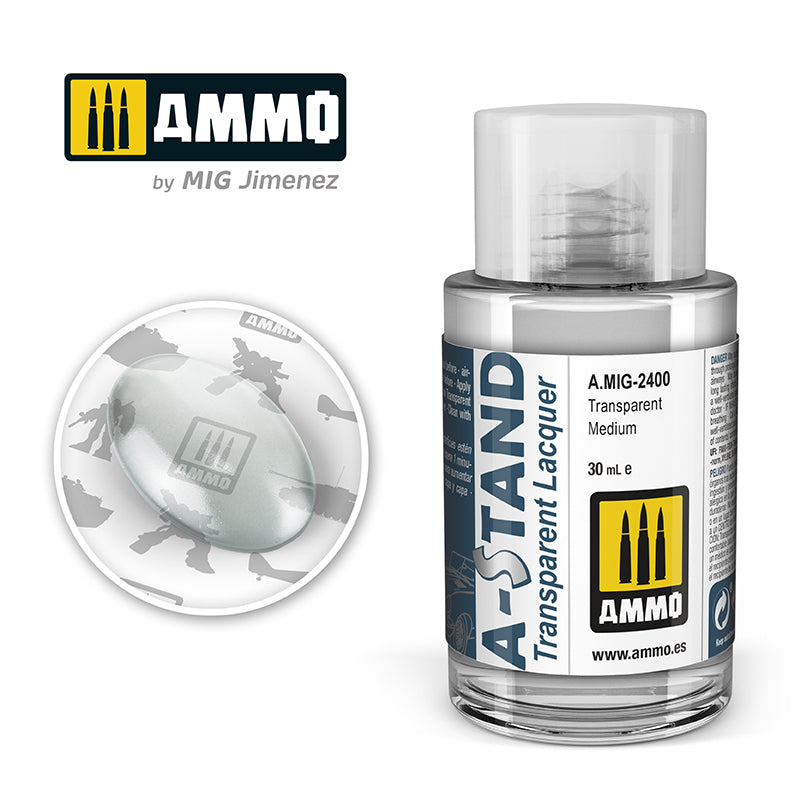 Ammo Mig A-Stand Lacquer Paint 30ml - Transparent Medium