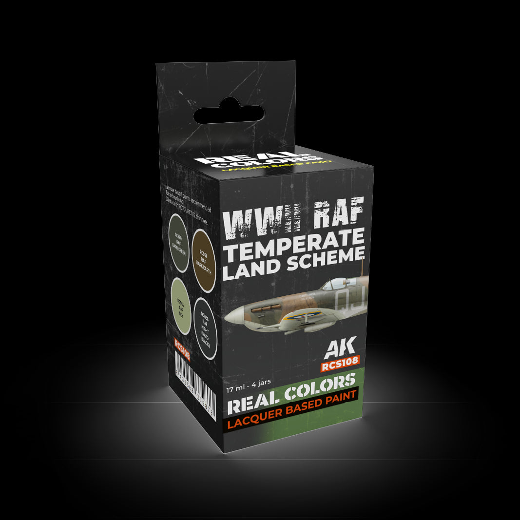 AK Interactive Real Colors WWII RAF Temperate Land Scheme Set (Set of 4) | 8435568339873