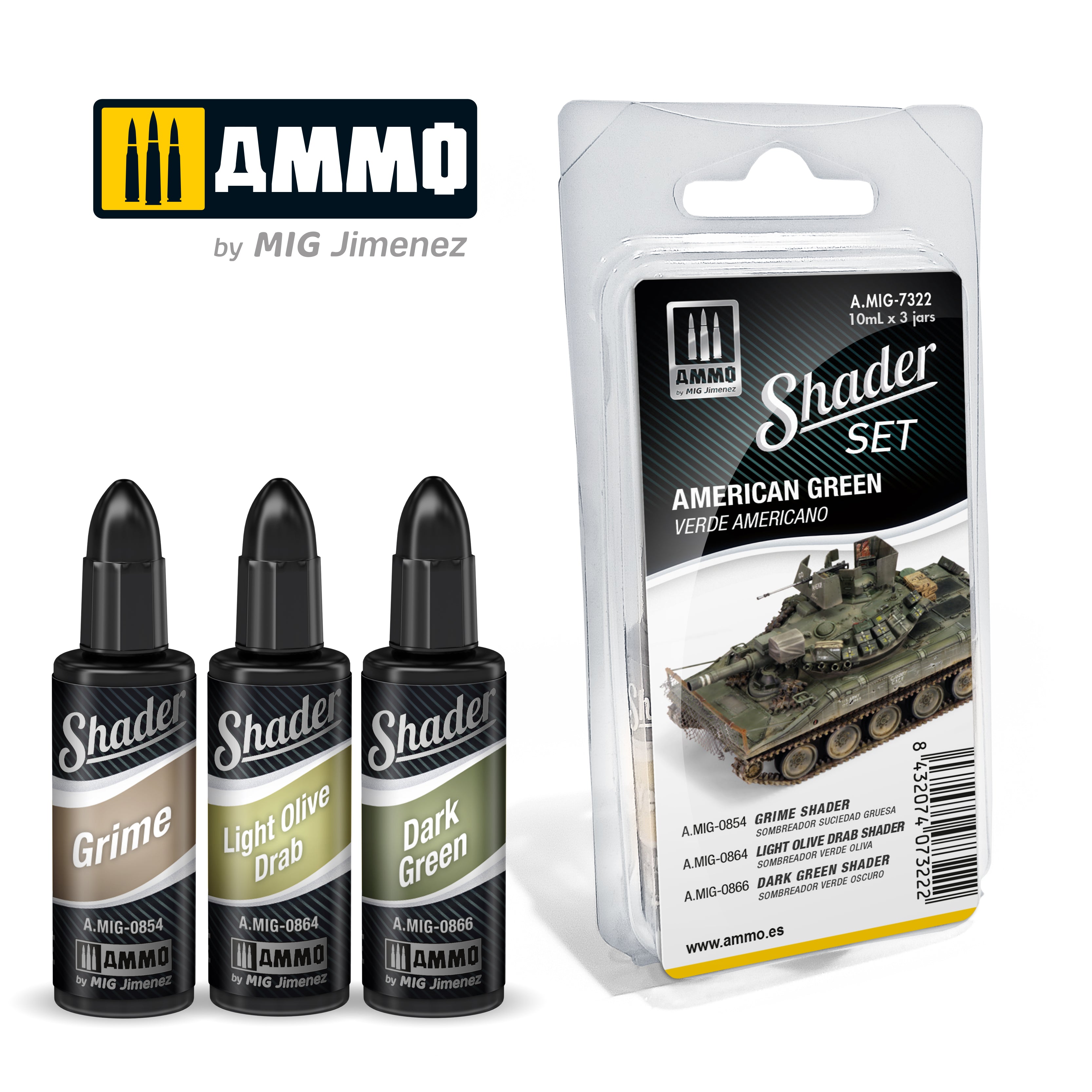 Ammo Mig Acrylic Shader Set - American Green