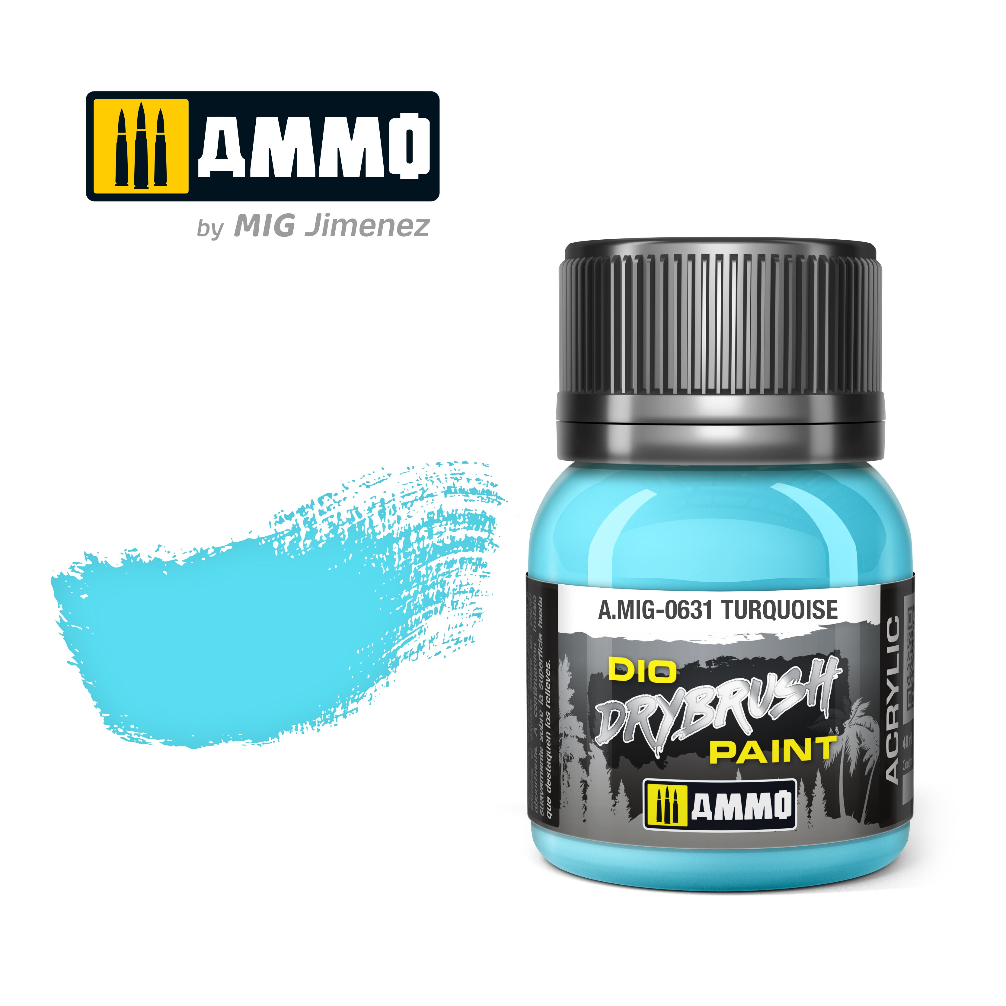 Ammo Mig Dio Drybrush Acrylic Paint 40ml - Turquoise