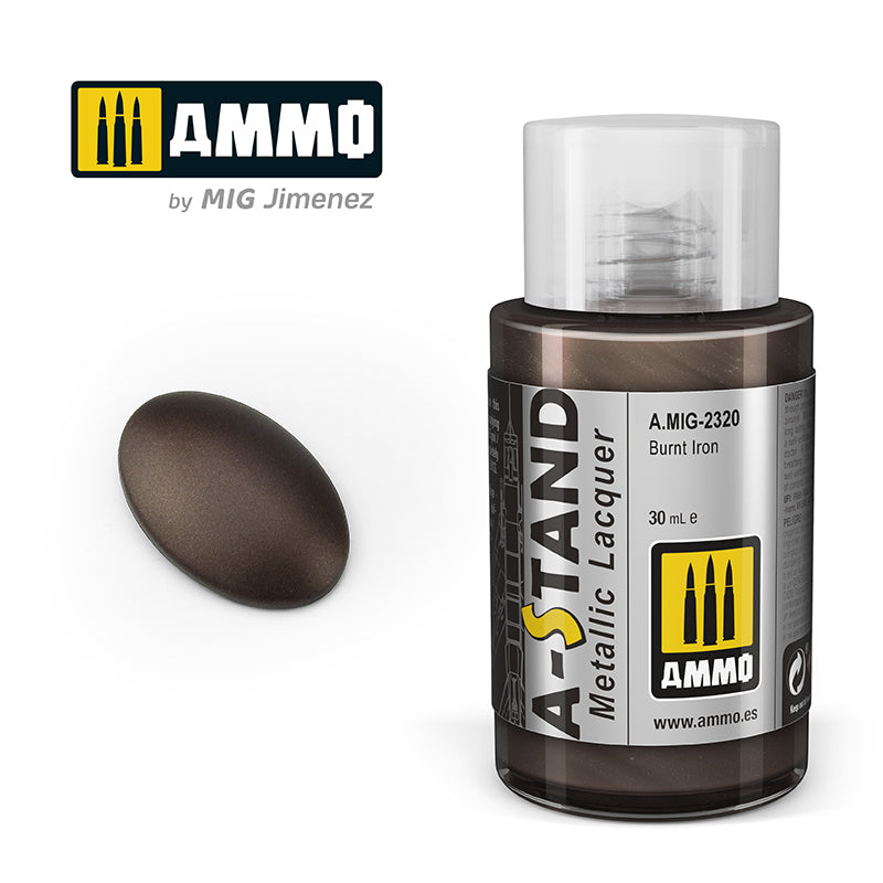 Ammo Mig A-Stand Lacquer Paint 30ml - Burnt Iron