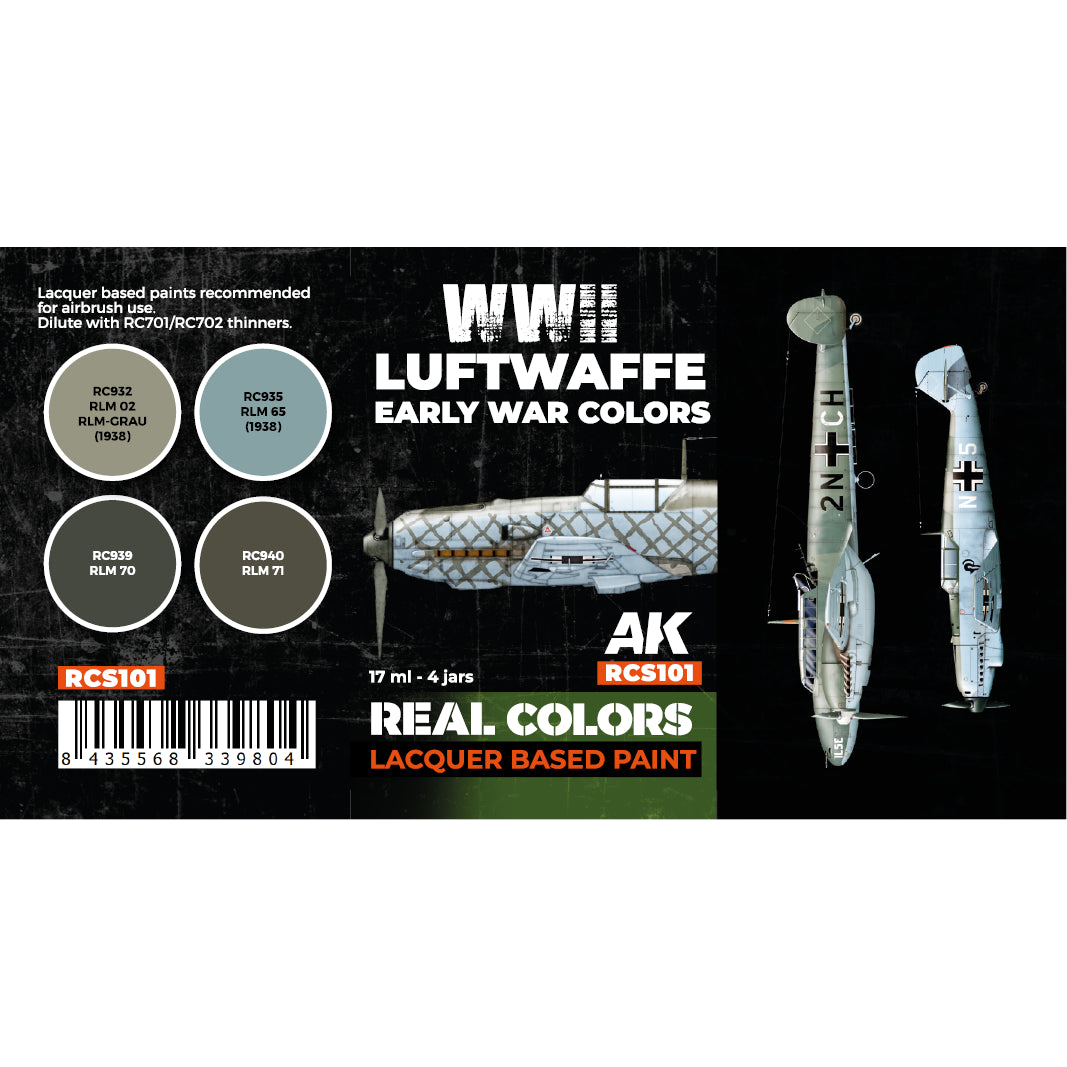 AK Interactive Real Colors WWII Luftwaffe Early War Colors Set (Set of 4)