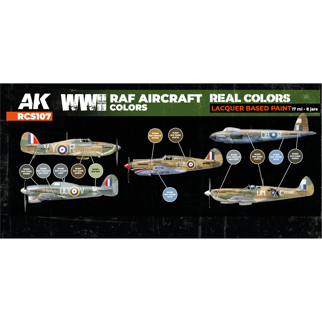 AK Interactive Real Colors WWII RAF Aircraft Colors Set (Set of 8)