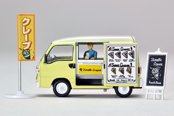 TomyTec Diocolle 64 1/64 #Car Snap 15a Crepe Shop Subaru Sambar Dias with 3 figures