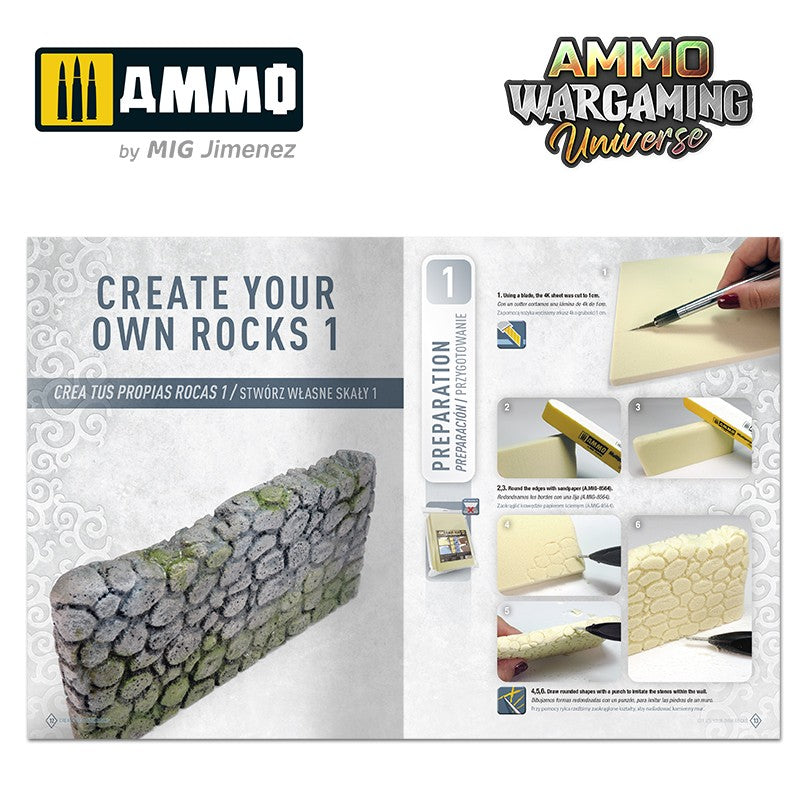 Ammo Mig AMMO WARGAMING UNIVERSE Book 11 – Create Your Own Rocks (English, Castellano, Polski)