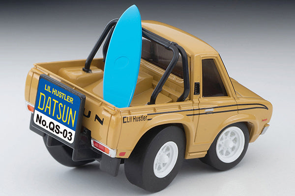 TomyTec Choro Q QS-03b Datsun Truck Beige with a Surfboard