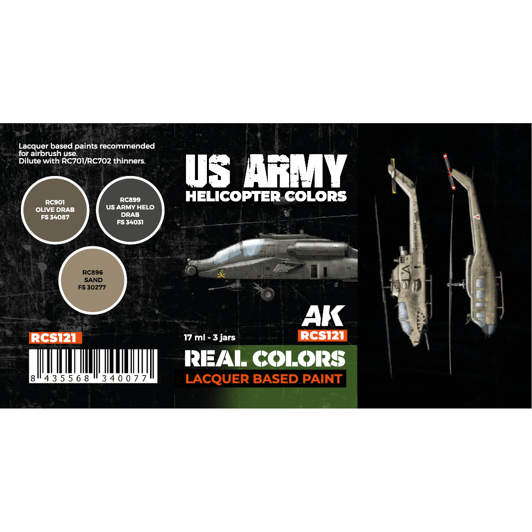 AK Interactive Real Colors US Army Helicopter Colors Set (Set of 3)