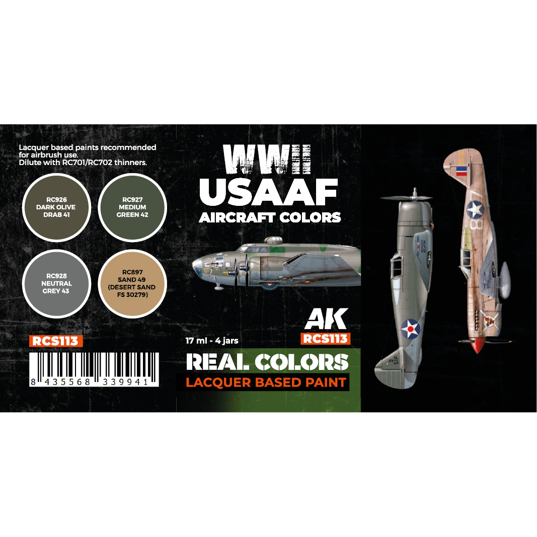 AK Interactive Real Colors WWII USAAF Aircraft Colors Set (Set of 4)