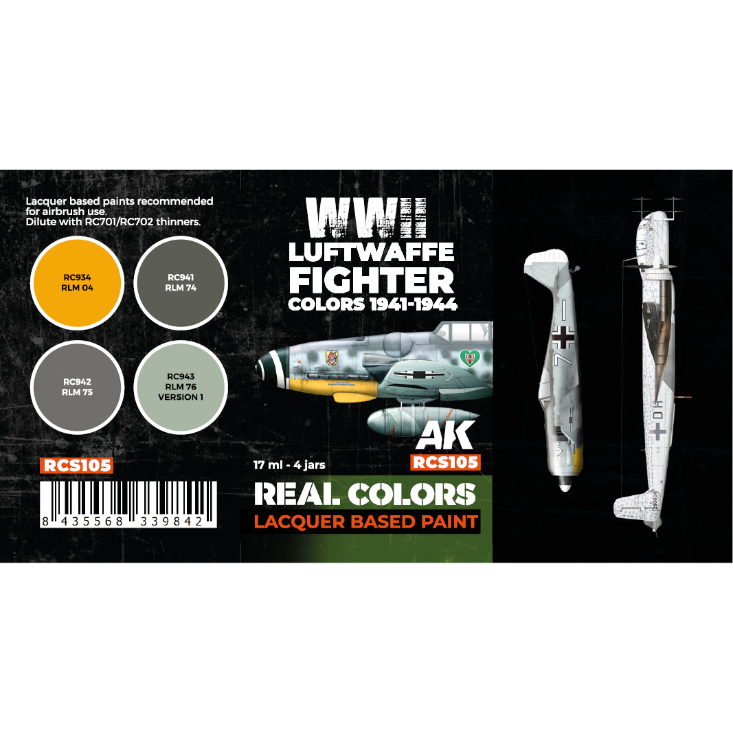 AK Interactive Real Colors Luftwaffe Fighter Colors 1941-1944 Set (Set of 4)