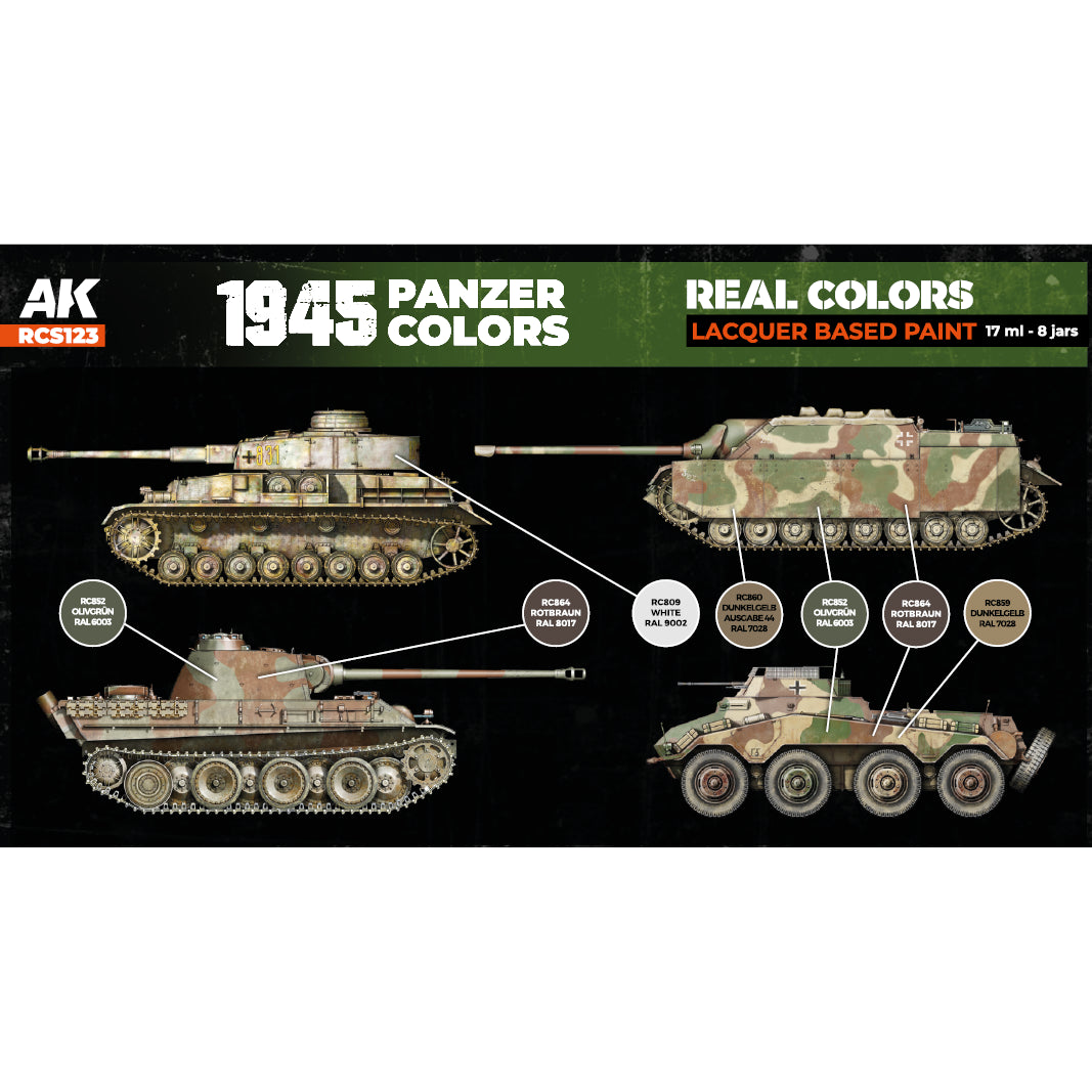 AK Interactive Real Colors 1945 Panzer Colors Set (Set of 6)