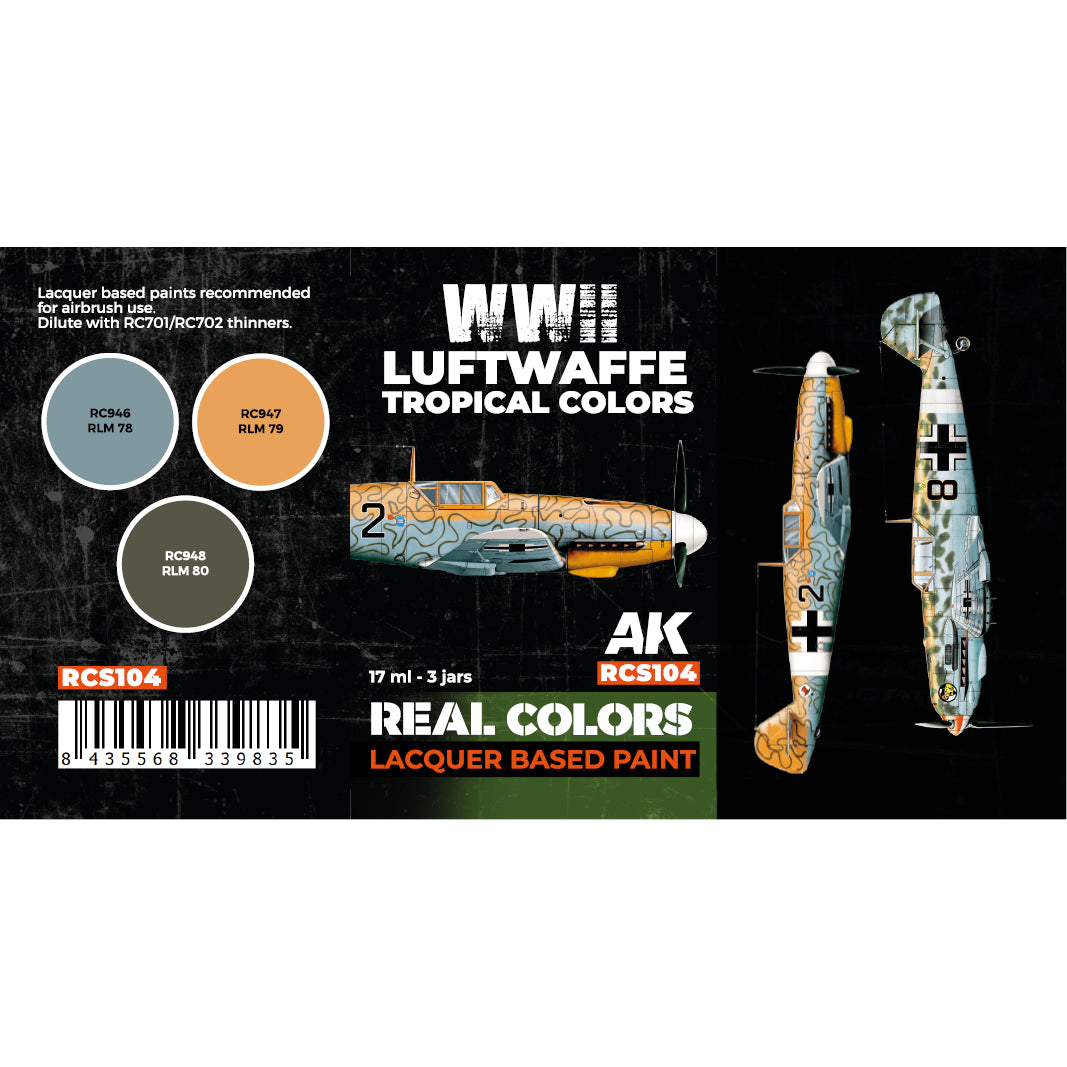 AK Interactive Real Colors WWII Luftwaffe Tropical Colors Set (Set of 3)