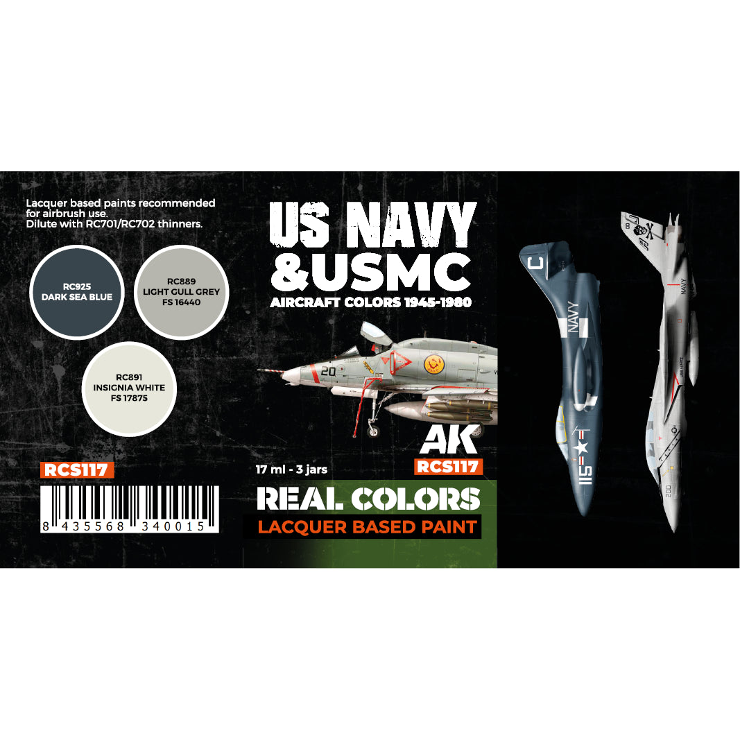 AK Interactive Real Colors US Navy & USMC Aircraft Colors 1945-1980 Set (Set of 3)