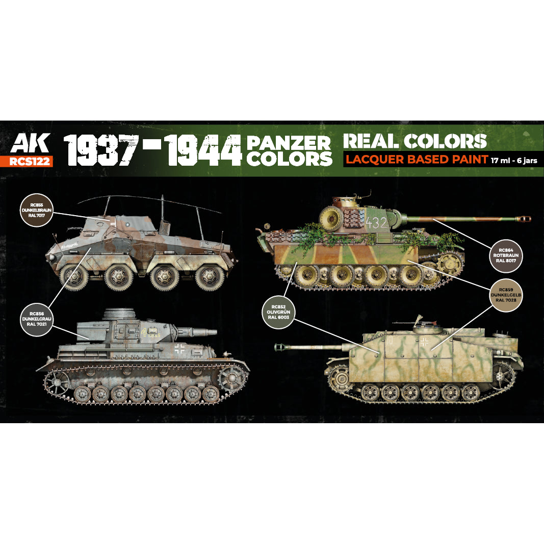 AK Interactive Real Colors 1937-1944 Panzer Colors Set (Set of 6)