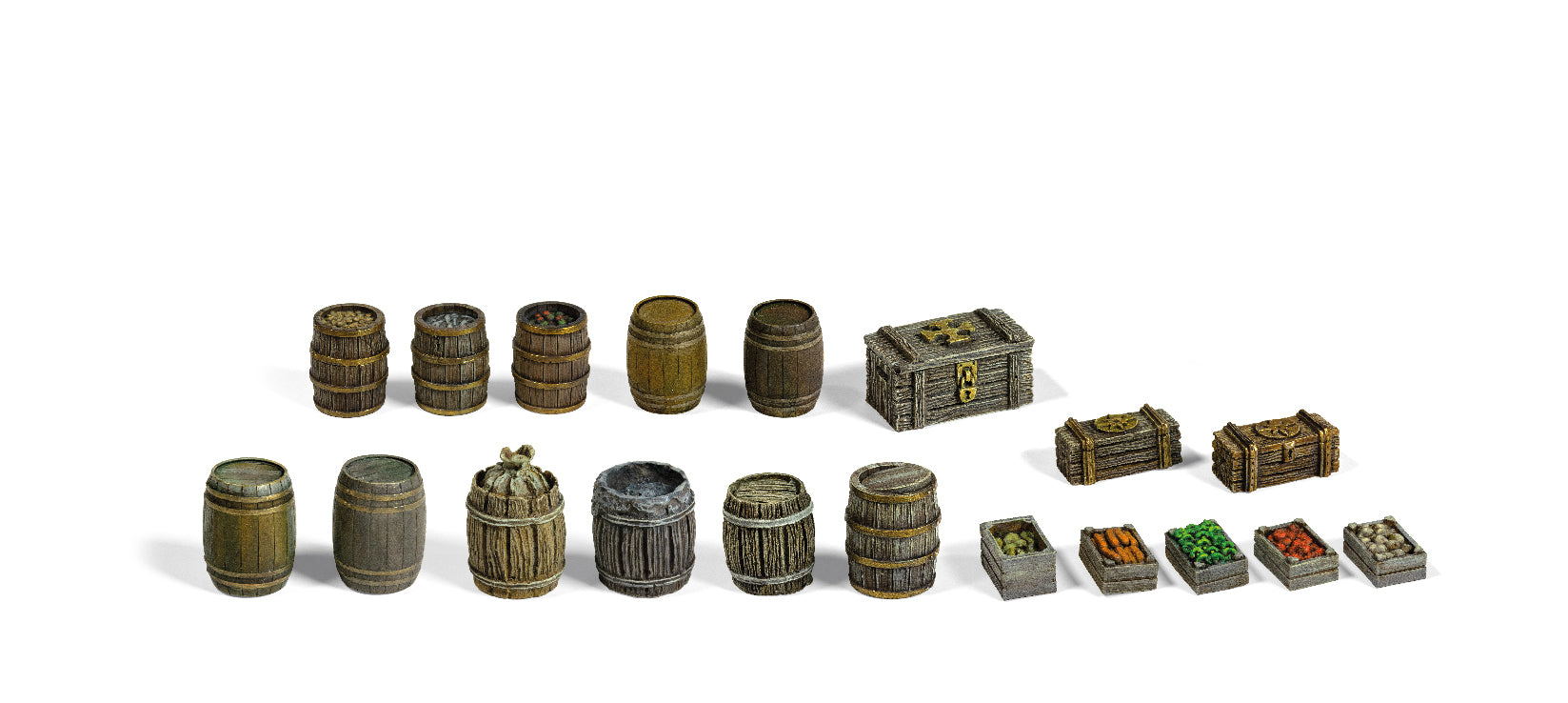 AK Interactive Barrels & Boxes Wargame Set (Resin 30-35mm)