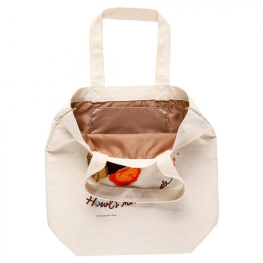 Benelic Calcifer in a Hurry Embroidery Canvas Tote Bag "Howl's Moving Castle"