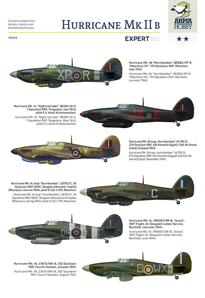 Arma Hobby 1/72 Hurricane Mk II B/C Expert Set