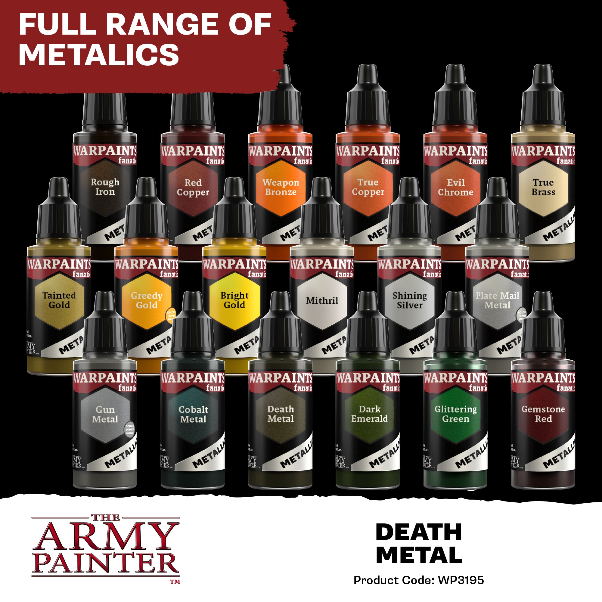 Army Painter Warpaints Fanatic Metallic, Death Metal