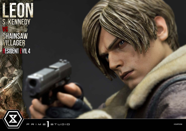 Prime 1 Studio Ultimate Premium Masterline Resident Evil 4 Leon S. Kennedy versus Chainsaw Villager Bonus Version(4582647120885)(4582647120885)