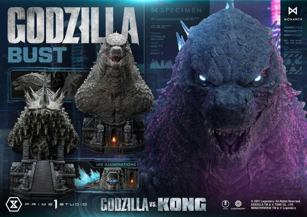 Prime 1 Studio Life Size Bust Godzilla vs Kong (Film) Godzilla Bonus Version | 4580708030975