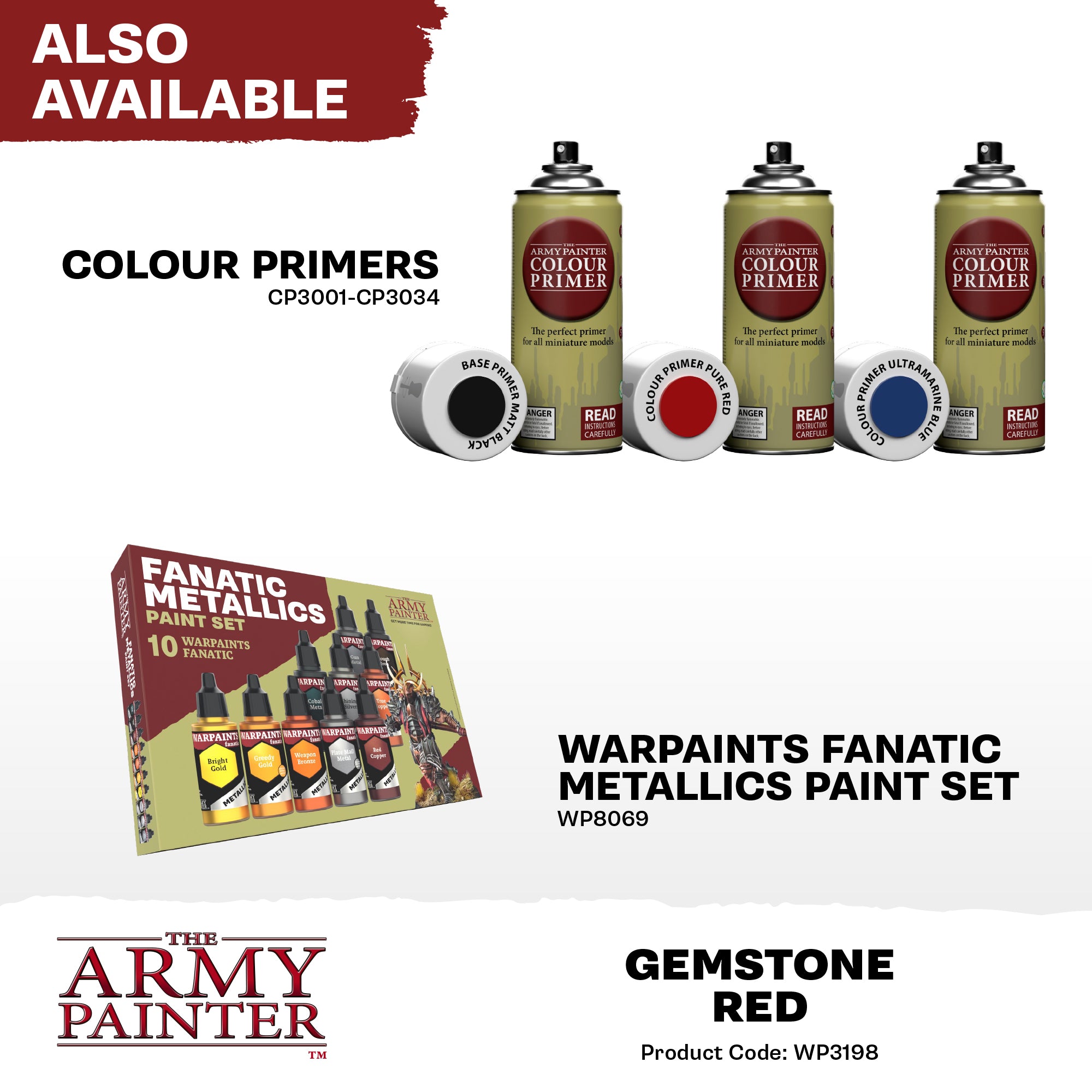 Army Painter Warpaints Fanatic Metallic, Gemstone Red