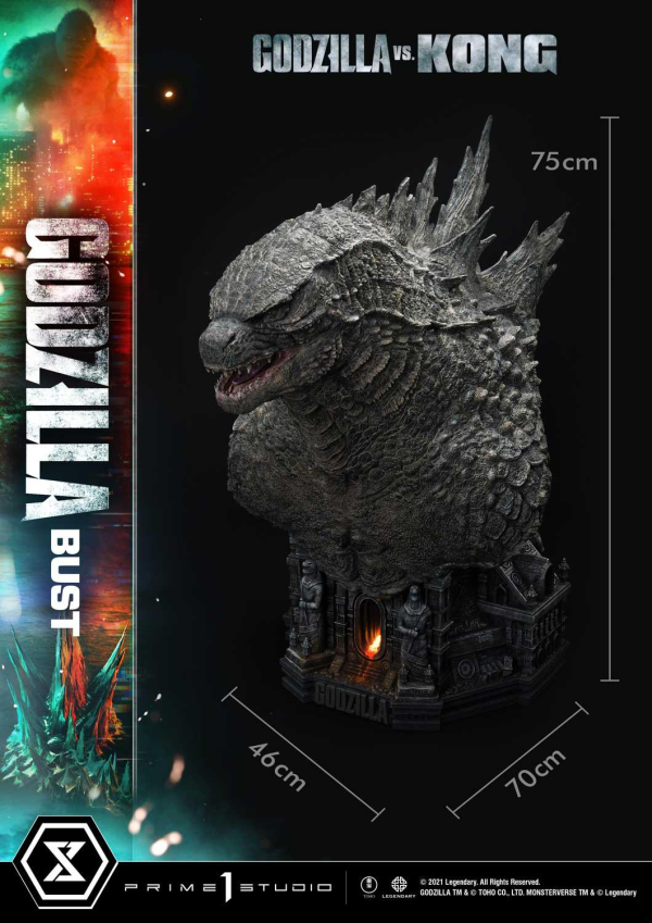 Prime 1 Studio Life Size Bust Godzilla vs Kong (Film) Godzilla Bonus Version | 4580708030975