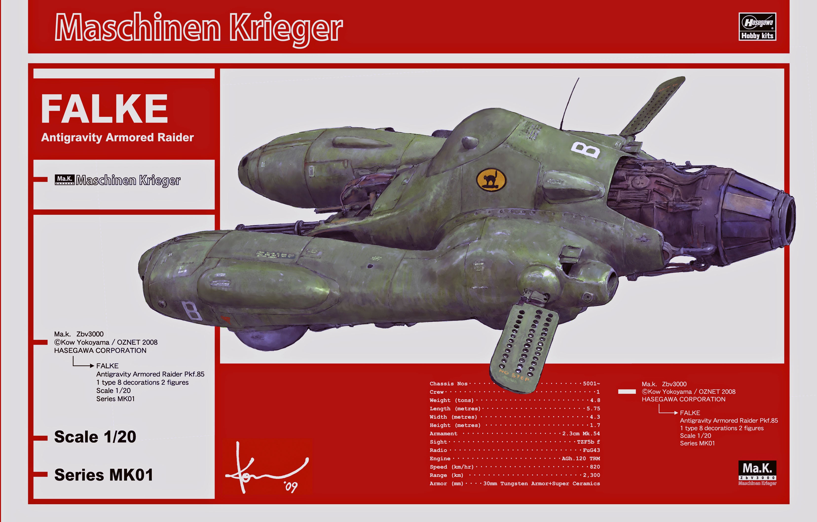 Hasegawa [MK01] 1:20 Antigravity Armored Raider Pkf.85 FALKE(4967834640016)