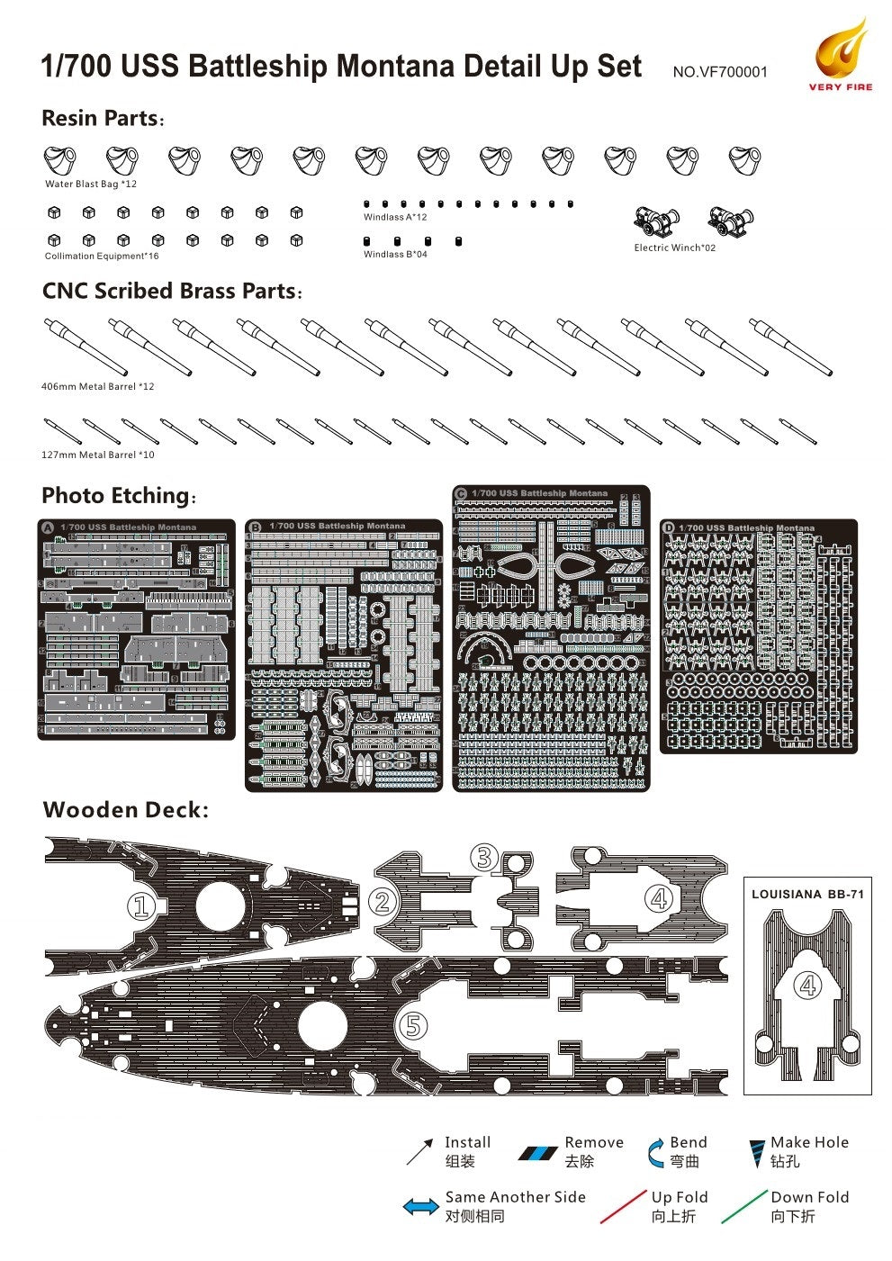 Very Fire 1/700 USS Montana Class Detail Up Set (For Very Fire)