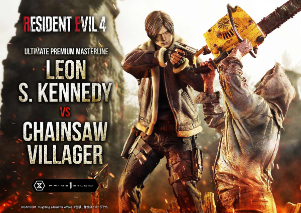 Prime 1 Studio Ultimate Premium Masterline Resident Evil 4 Leon S. Kennedy versus Chainsaw Villager Bonus Version(4582647120885)(4582647120885)