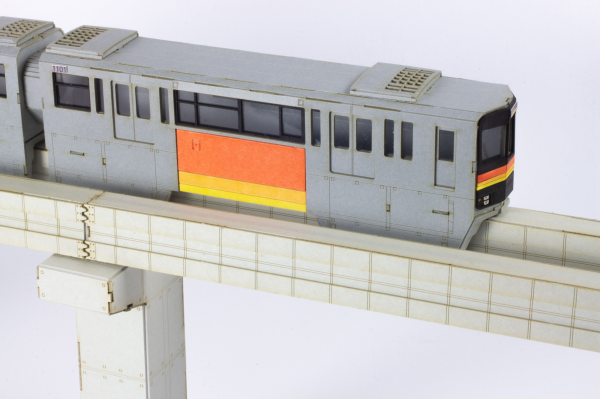 PMOA 1/150 Scale  Tama Intercity Monorail Series 1000 Paper kit（2cars）