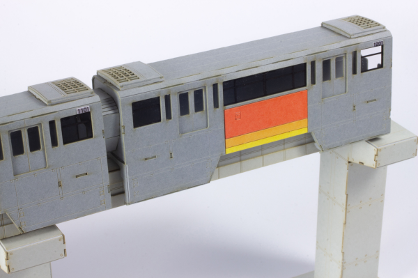 PMOA 1/150 Scale  Tama Intercity Monorail Series 1000 Paper kit（2cars）