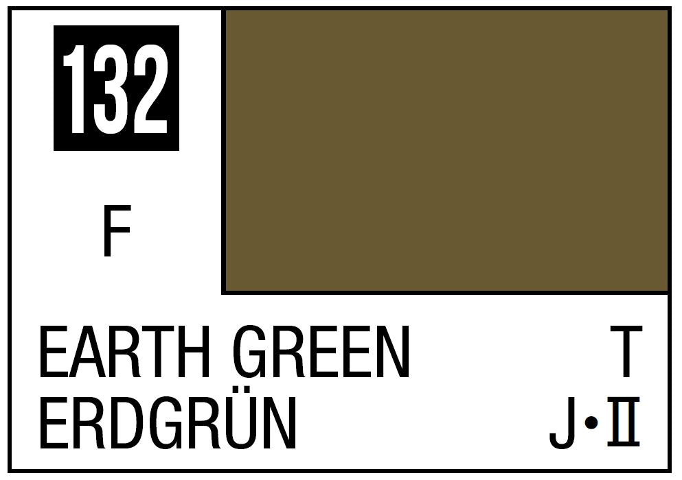 Mr Hobby Mr. Color 132 - Earth Green (Flat/Tank)