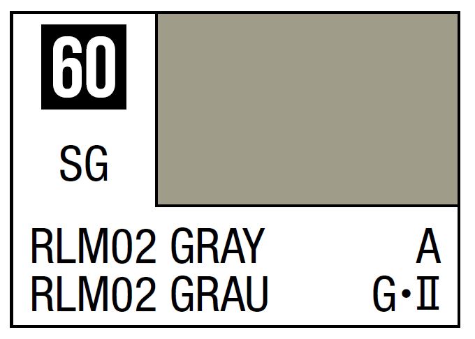 Mr Hobby Mr. Color 60 - RLM02 Gray (Semi-Gloss/Aircraft)