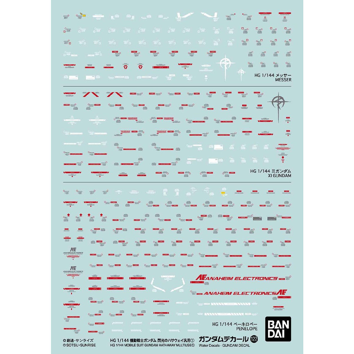 BANDAI Hobby GUNDAM DECAL122 MOBILE SUIT GUNDAM HATHAWAY MULTIUSE 1