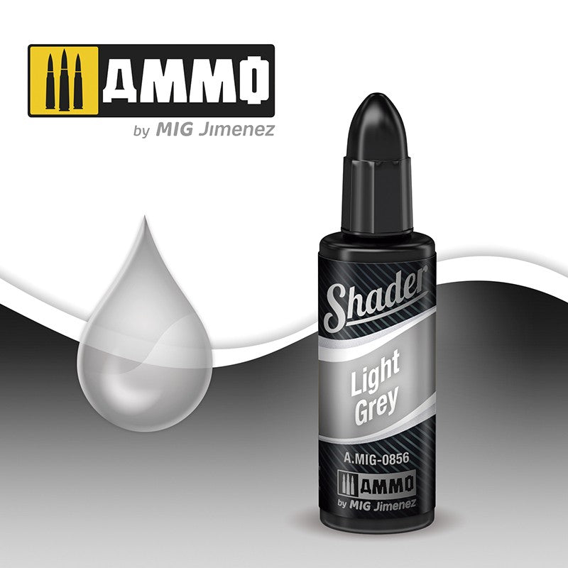 Ammo Mig Acrylic Shader 10ml - Light Grey Shader