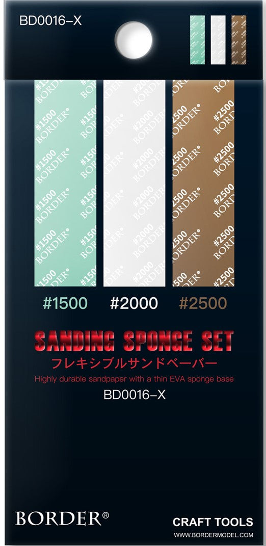 Border Model SANDING SPONGE SET 1500# 2000# 2500# (18 pcs each)