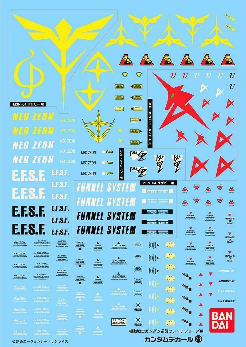 BANDAI Hobby Gundam Decal 23 - Char's Counter Attack Series