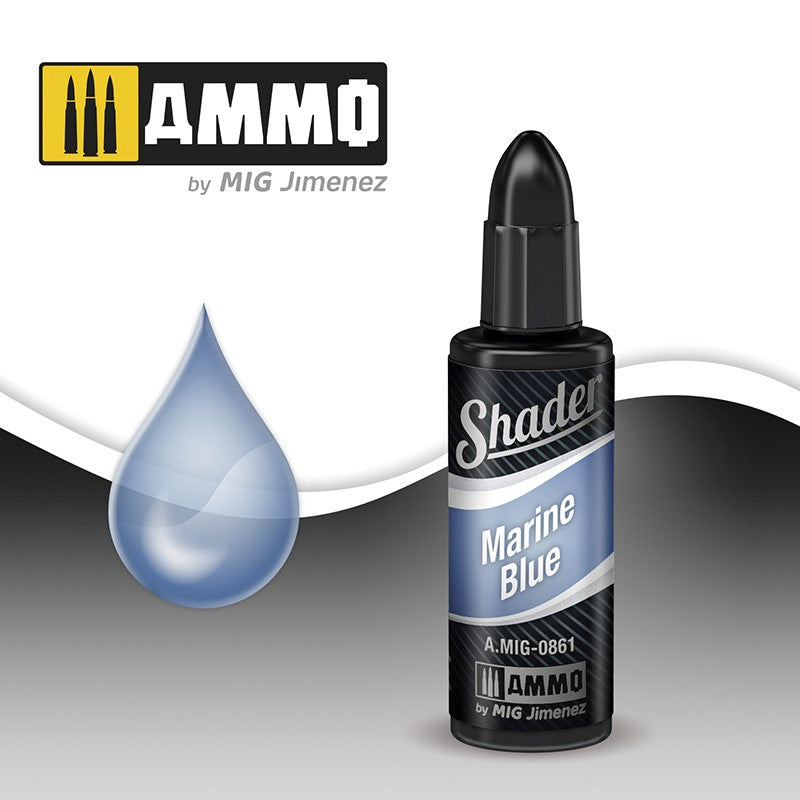 Ammo Mig Acrylic Shader 10ml - Marine Blue Shader